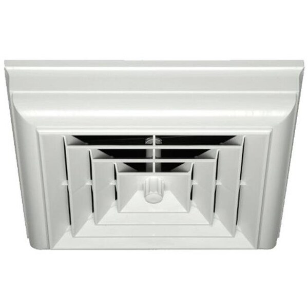 Havaco Quick Connect Havaco Quick Connect HT-CCGRB-S1D White Square Capital Crown Ceiling Diffuser 8-7-6 in. Boot & Rotary Damper HT-CCGRB-S1D - main